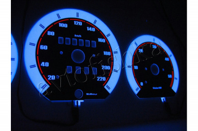 Volkswagen Passat B3 и B4 T4 светодиодные шкалы (циферблаты) на панель приборов - дизайн 1